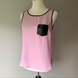 Medium Lilac Pleather Pocket Tank